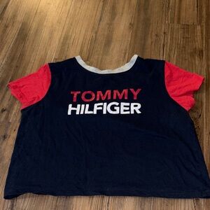 Tommy Hilfiger Tee with Red Sleeves and White Trim